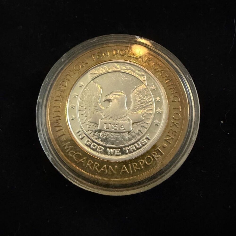 McCarran Airport Las Vegas 10 Gaming Token .999 Silver -In God We Trust Eagle